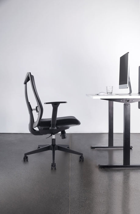 BRATECK Office Chair with Ergonomic & Breathable Mesh Back. Pneumatic Seat-Heigh