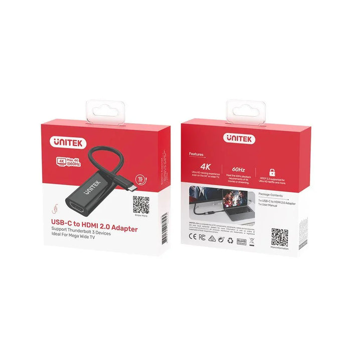 UNITEK USB-C to HDMI 2.0 Adapter 4K@60Hz UHD HDMI Output. Supports HDCP 2.3 & 3D - LX2001 - Homewares, Outdoor, Phone Accessories, Cases, Speakers, Headphones + More -