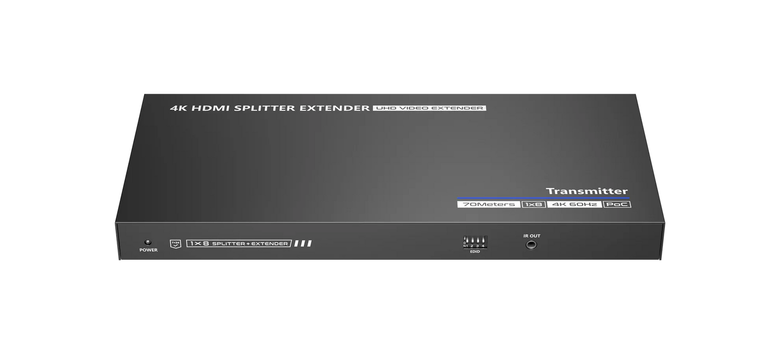 LENKENG 1-In-8-Out 4K@60Hz HDMI Extender. 1x HDMI in & 8x RJ45 out. Compatible w - LX2001 - Homewares, Outdoor, Phone Accessories, Cases, Speakers, Headphones + More -