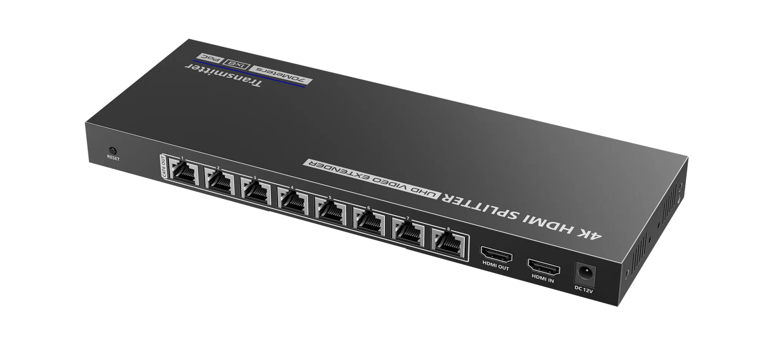 LENKENG 1-In-8-Out 4K@30Hz HDMI Extender. 1x HDMI in & 8x RJ45 out. Compatible w - LX2001 - Homewares, Outdoor, Phone Accessories, Cases, Speakers, Headphones + More -