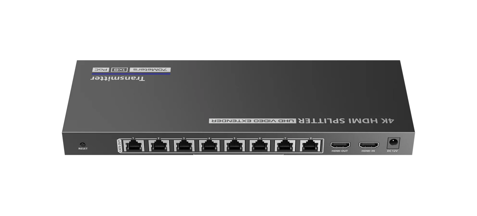 LENKENG 1-In-8-Out 4K@30Hz HDMI Extender. 1x HDMI in & 8x RJ45 out. Compatible w - LX2001 - Homewares, Outdoor, Phone Accessories, Cases, Speakers, Headphones + More -