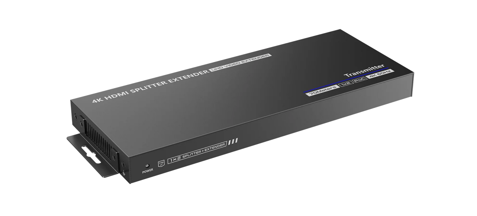 LENKENG 1-In-2-Out 4K@60Hz HDMI Extender. 1x HDMI in & 2x RJ45 out. Compatible w - LX2001 - Homewares, Outdoor, Phone Accessories, Cases, Speakers, Headphones + More -