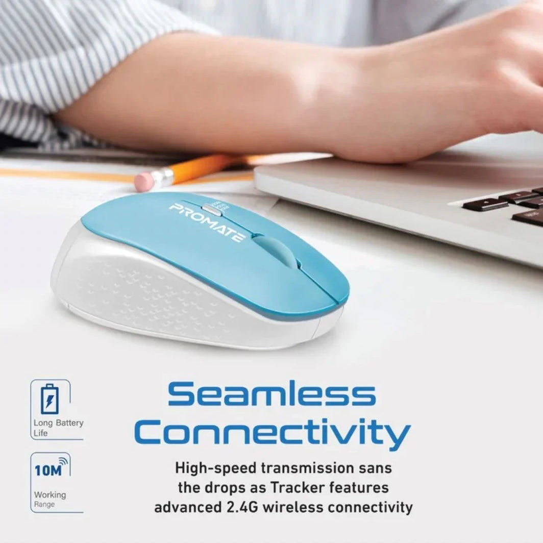 PROMATE Ergonomic Wireless Mouse 800/1200/1600 Dpi. 10m Working Range ...