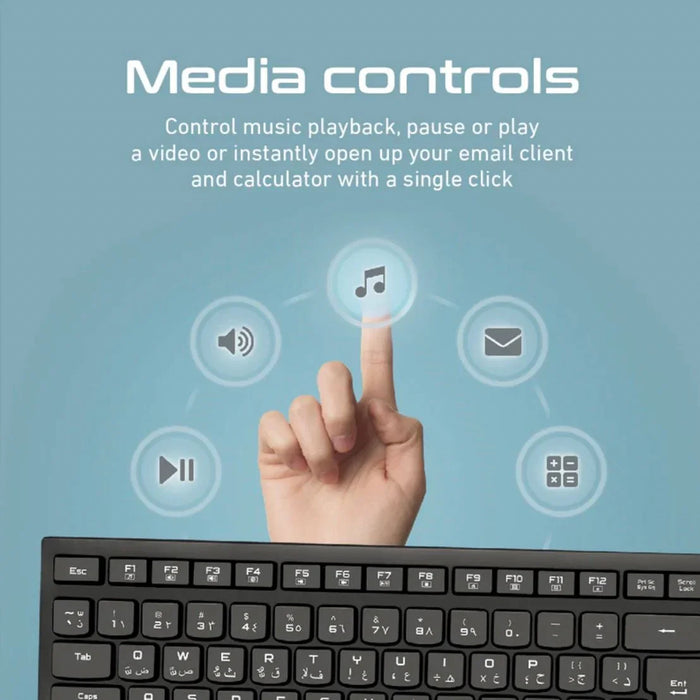 PROMATE Full Size Wireless Keyboard and Mouse. Spillproof Ergonomic Design. Buil - LX2001 - Homewares, Outdoor, Phone Accessories, Cases, Speakers, Headphones + More -