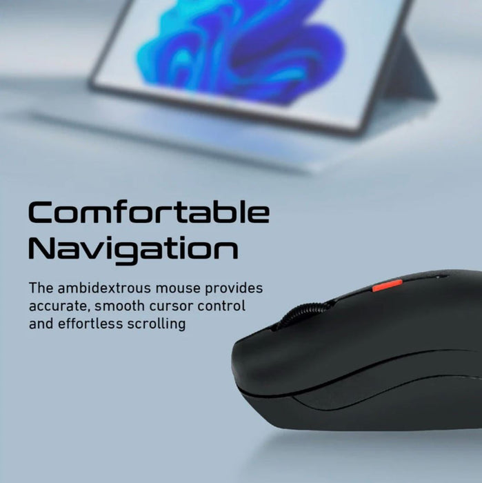 PROMATE Full Size Wireless Keyboard and Mouse. Spillproof Ergonomic Design. Buil