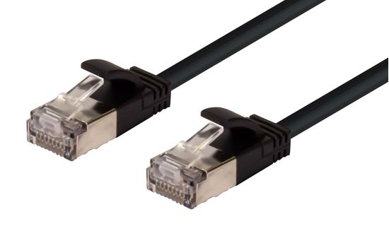 DYNAMIX 2m Cat6A S/FTP Black Ultra-Slim Shielded 10G Patch Lead (34AWG) with RJ4