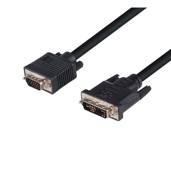 DYNAMIX 2m DVI-I Male to VGA Male Cable