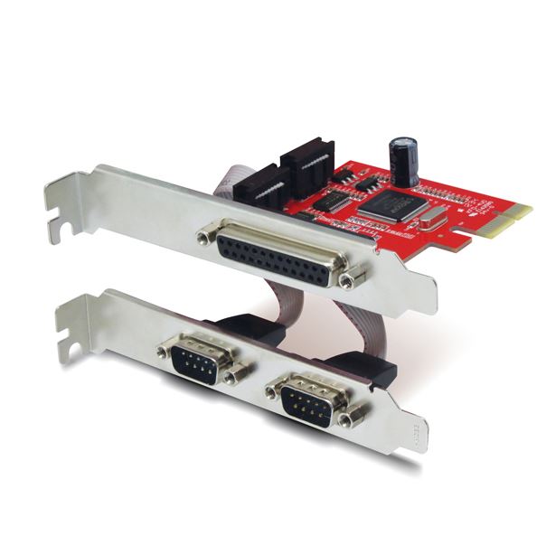 UNITEK 2 Port Serial + 1x Port Parallel PCI-E Card, Includes Low Profile Bracket
