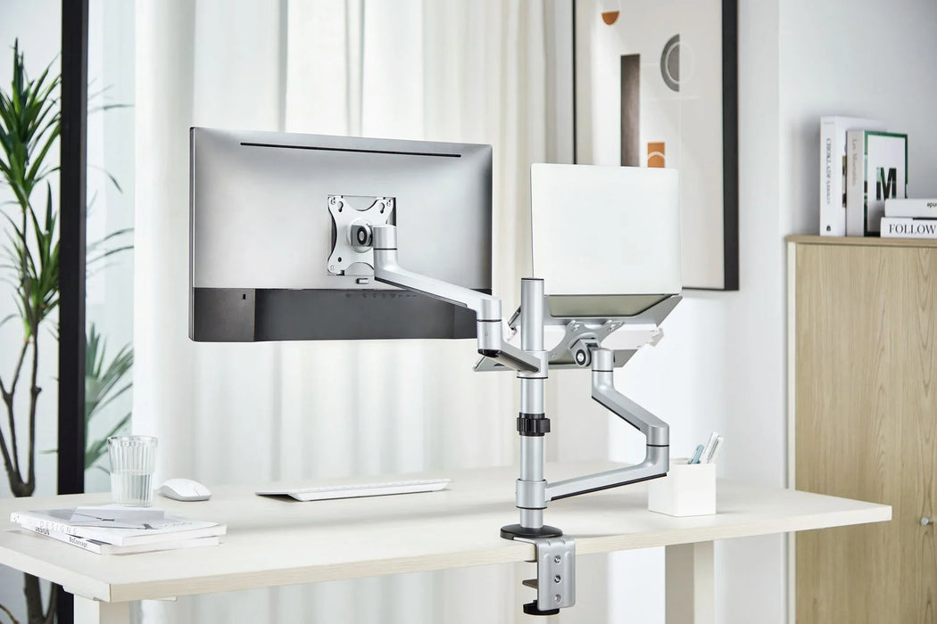 BRATECK 17"-32" Dual Arm Premium Articulating Monitor Arm & PC Tray. Arm Extens - LX2001 - Homewares, Outdoor, Phone Accessories, Cases, Speakers, Headphones + More -