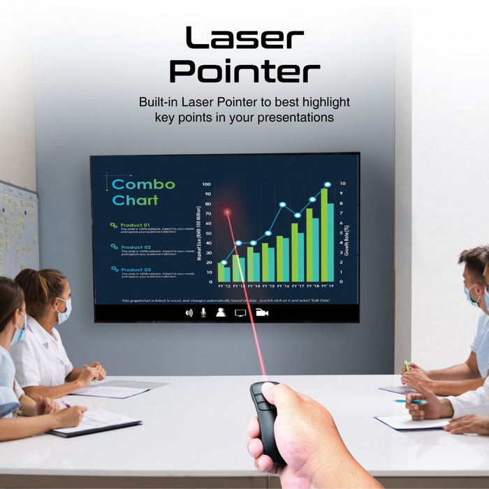 PROMATE Universal Wireless Red Laser Pointer up to 50m Laser Range Includes USB-