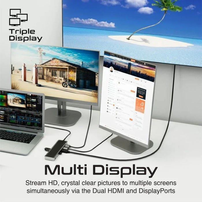 PROMATE 12-in-1 Multi-Port Hub. Includes 4x USB-A & 1x USB-C PD Port, 2x HDMI Po - LX2001 - Homewares, Outdoor, Phone Accessories, Cases, Speakers, Headphones + More -