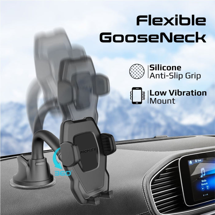 PROMATE Universal Smartphone Mount with Flexible Gooseneck. Includes Anti-Slip S