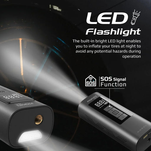 PROMATE 150PSI Portable 4in1 Air Compressor with 6000mAh Power Bank. Includes LE - LX2001 - Homewares, Outdoor, Phone Accessories, Cases, Speakers, Headphones + More -