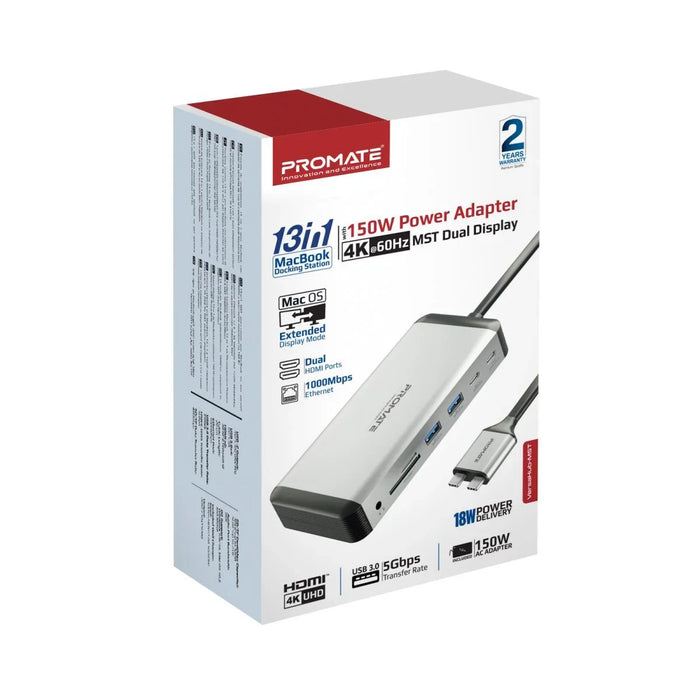 PROMATE 12-in-1 Multi-Port Hub USB-C Connector. Includes 4x USB-A & 2x USB-C Por - LX2001 - Homewares, Outdoor, Phone Accessories, Cases, Speakers, Headphones + More -