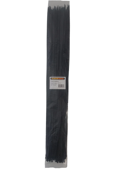 POWERFORCE Cable Tie Black UV 914mm x 4.8mm Weather Resistant Nylon. Pack of 100 - LX2001 - Homewares, Outdoor, Phone Accessories, Cases, Speakers, Headphones + More -