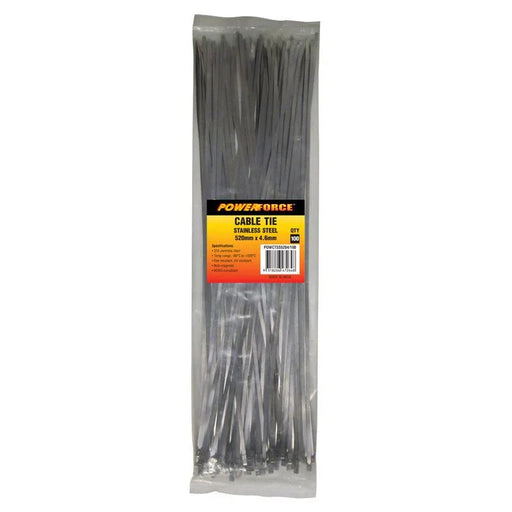 POWERFORCE Cable Tie 316SS 520mm x 4.6mm Pack of 100. Self Locking Ball-lock des - LX2001 - Homewares, Outdoor, Phone Accessories, Cases, Speakers, Headphones + More -