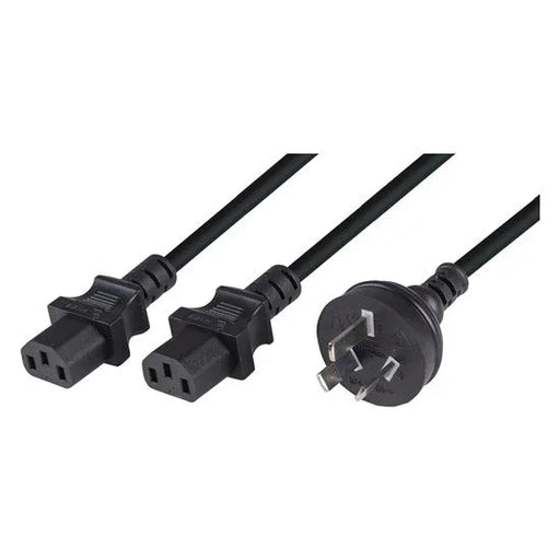 2M Y Power Cord. 3-Pin Plug to 2x IEC C13 Female Connectors 10A SAA 0.75mm Cpre - LX2001 - Homewares, Outdoor, Phone Accessories, Cases, Speakers, Headphones + More -