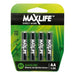 MAXLIFE AA Alkaline Battery 4 Pack Long Lasting Alkaline Formula. Designed For E - LX2001 - Homewares, Outdoor, Phone Accessories, Cases, Speakers, Headphones + More -