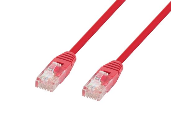 DYNAMIX 10m Cat5e Red UTP Patch Lead (T568A Specification) 100MHz 24AWG Slimline