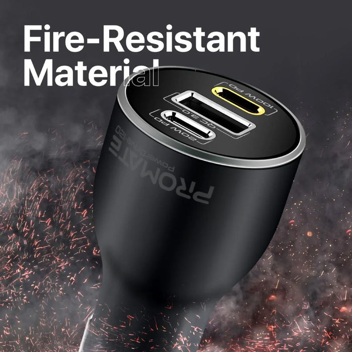 PROMATE 120W PD In-Car Phone, Tablet, Notebook/Macbook Charger. Dual USB-C Ports - LX2001 - Homewares, Outdoor, Phone Accessories, Cases, Speakers, Headphones + More -