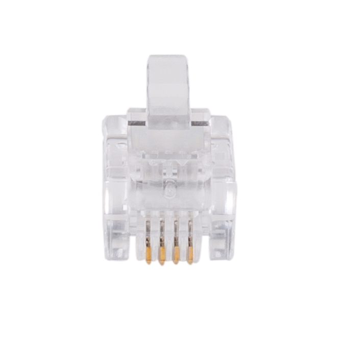 DYNAMIX RJ11 Plug 20pc Bag, 6P4C Modular Plug. 3 micron.
