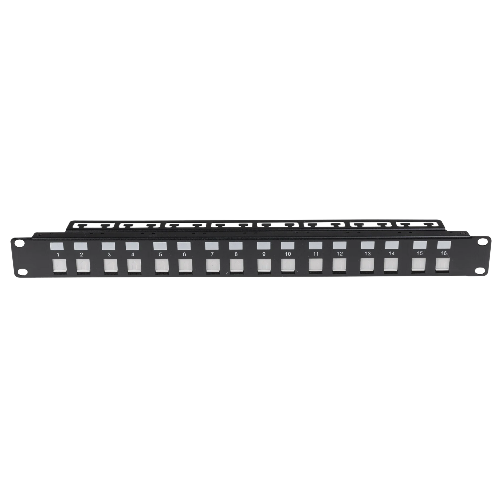 DYNAMIX 16 Port Unloaded Patch Panel, Shuttered Keystone Inserts, 1RU ...
