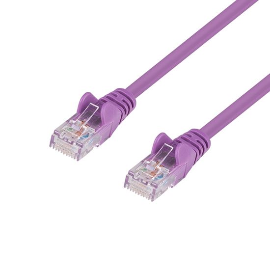 DYNAMIX 2m Cat6 UTP Cross Over Patch Lead - Purple with Label 24AWG Slimline Sna