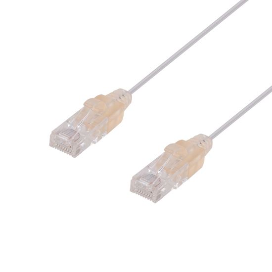 DYNAMIX 2m Cat6A 10G White Ultra-Slim Component Level UTP Patch Lead (30AWG) wit