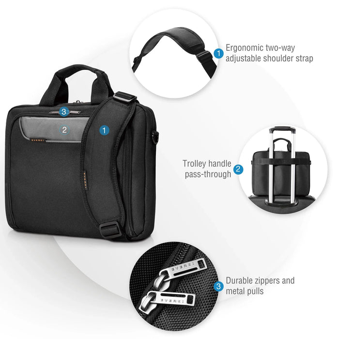 EVERKI Advance Briefcase 13-14.1" with Embroidered Logo. Separate Zippered Acces - LX2001 - Homewares, Outdoor, Phone Accessories, Cases, Speakers, Headphones + More -