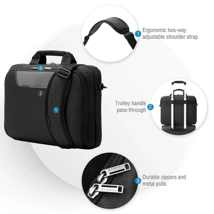 EVERKI Advance Briefcase 16" with Embroidered Logo. Separate Zippered Accessory - LX2001 - Homewares, Outdoor, Phone Accessories, Cases, Speakers, Headphones + More -