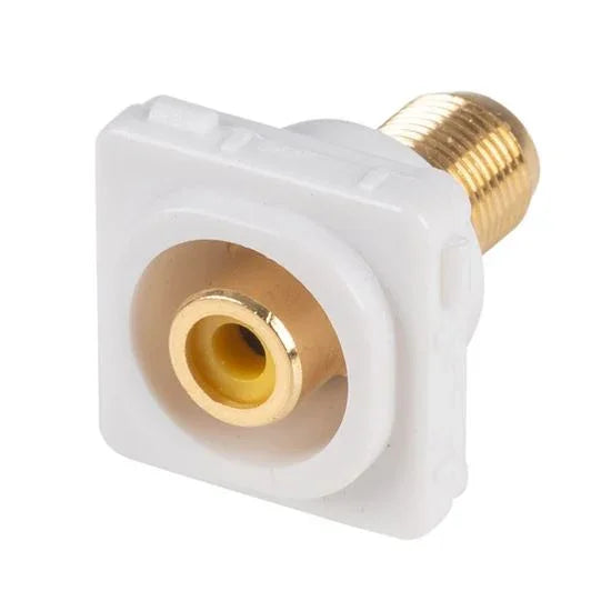 AMDEX Yellow RCA to F Connector. Gold Plated - LX2001 - Homewares, Outdoor, Phone Accessories, Cases, Speakers, Headphones + More -