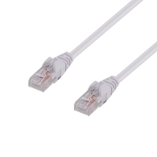 DYNAMIX 5m Cat6 White  UTP Patch Lead (T568A Specification) 250MHz 24AWG Slimlin