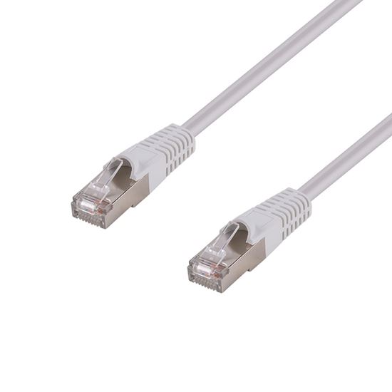 DYNAMIX 0.5m Cat6A S/FTP White Slimline Shielded 10G Patch Lead. 26AWG (Cat6 Aug