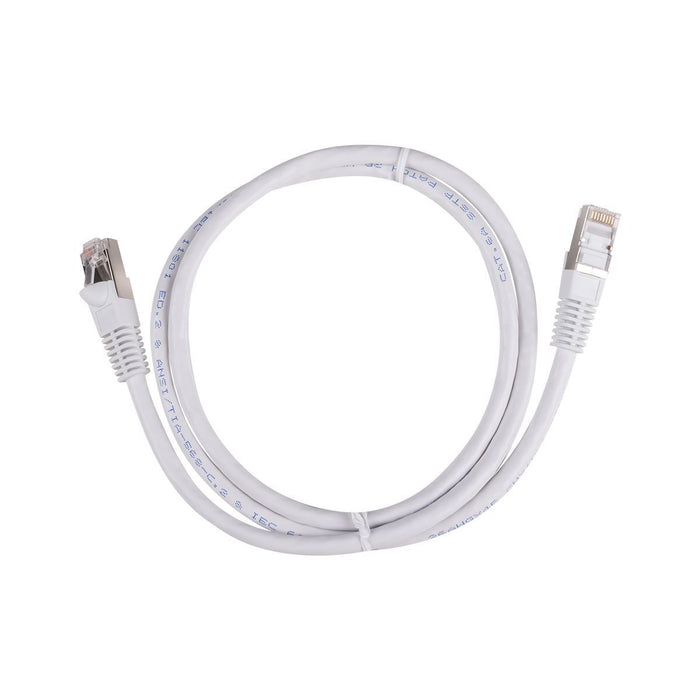 DYNAMIX 15m Cat6A S/FTP White Slimline Shielded 10G Patch Lead. 26AWG (Cat6 Augm