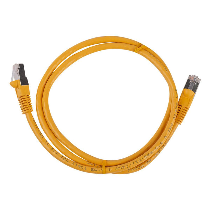 DYNAMIX 10m Cat6A S/FTP Yellow Slimline Shielded 10G Patch Lead. 26AWG (Cat6 Aug