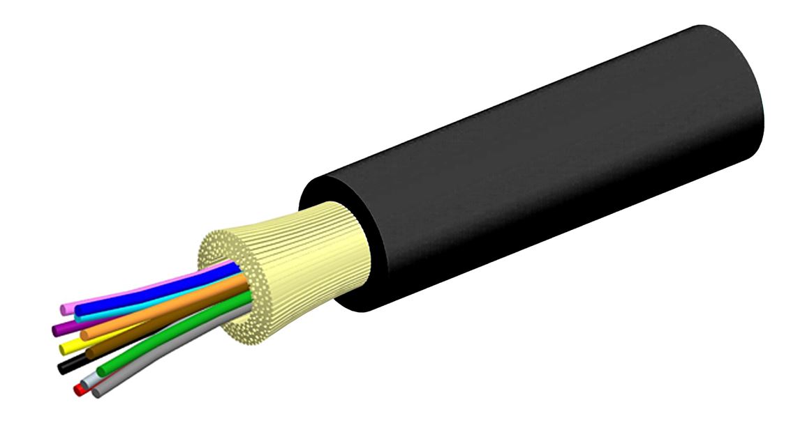 G.652D 6 Core Single Mode Tight Buffered Distribution Series Fibre Cable Roll