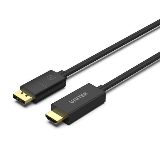 UNITEK 1.8m DisplayPort to HDMI Cable. Supports Max Res up to 4K@60Hz. Unidirect