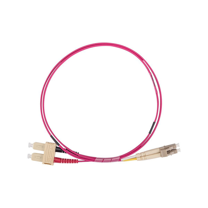 1M 50u LC/SC OM4 Fibre Lead (Duplex, Multimode) Raspberry Pink LSZH Jacket