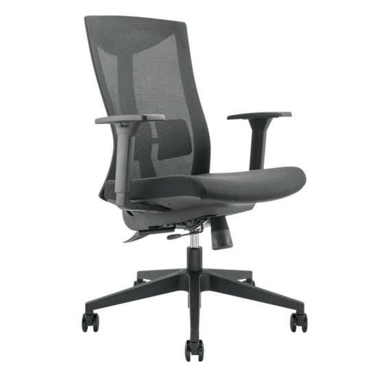 BRATECK Office Chair with Ergonomic & Breathable Mesh Back. Pneumatic Seat-Heigh