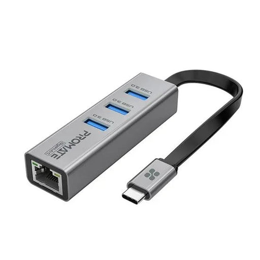 PROMATE Multi-Port Hub with Ethernet Port & USB-C Connector. 3x USB-A 3.0 Ports, - LX2001 - Homewares, Outdoor, Phone Accessories, Cases, Speakers, Headphones + More -