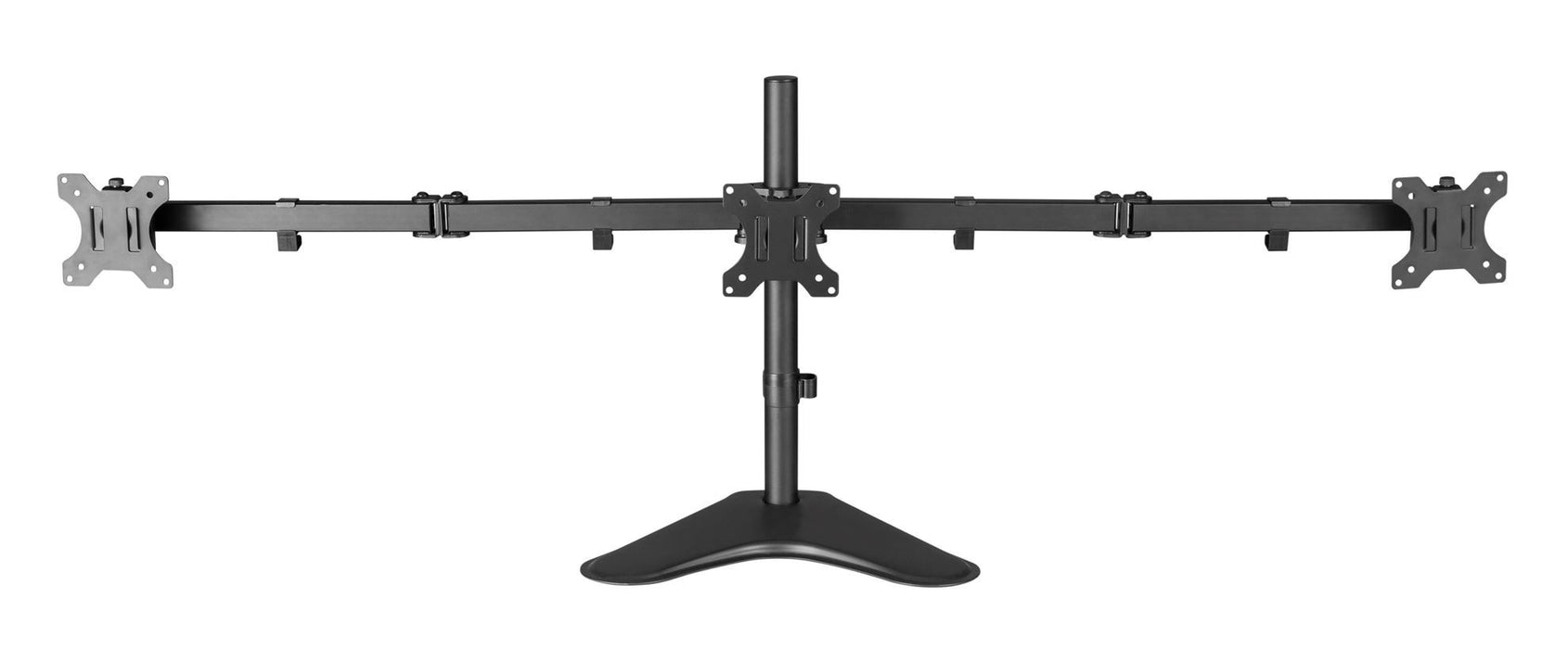 BRATECK 13"-27" Triple Monitor Economy Desk Mount Stand. Detachable VESA Plate,