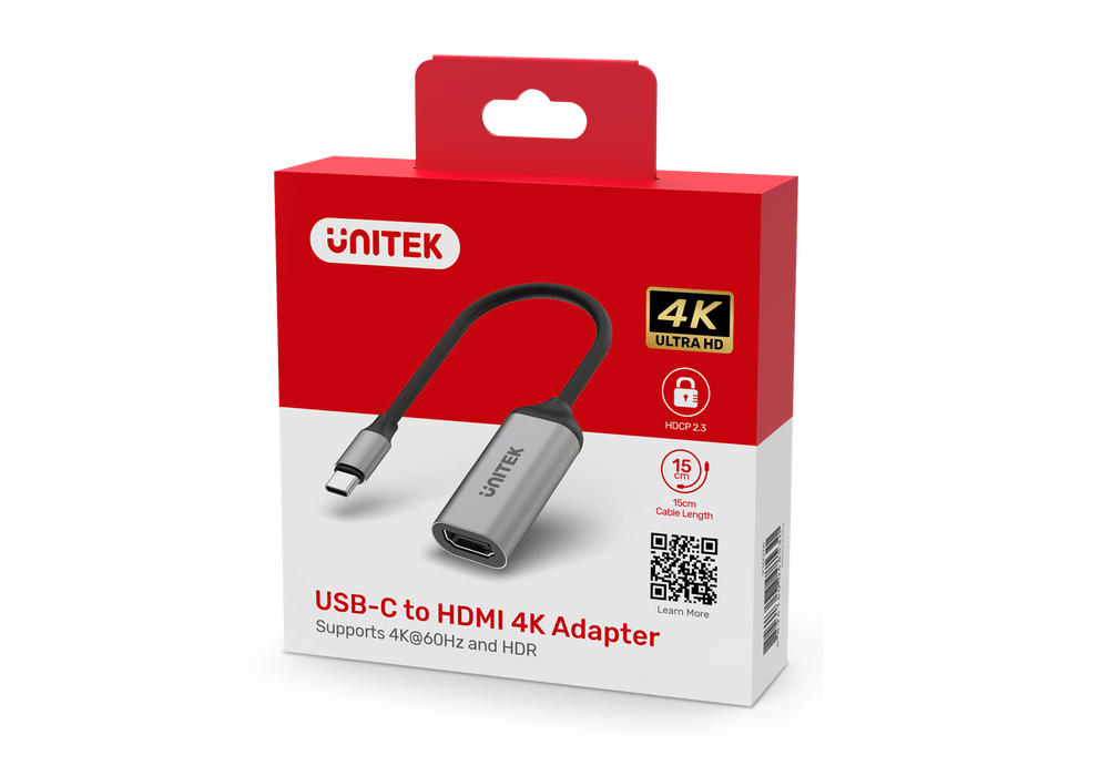 UNITEK USB-C to HDMI 4K Adapter. Stream with HDCP2.3; Supports a Wide Range of D