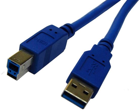 DYNAMIX 1m USB 3.0 USB-A Male to USB-B Male Cable. Colour Blue