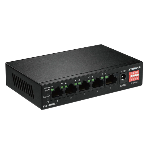 EDIMAX 5 Port 10/100 Fast Ethernet with 4x PoE+ ports and DIP Switch. PoE delive - LX2001 - Homewares, Outdoor, Phone Accessories, Cases, Speakers, Headphones + More -