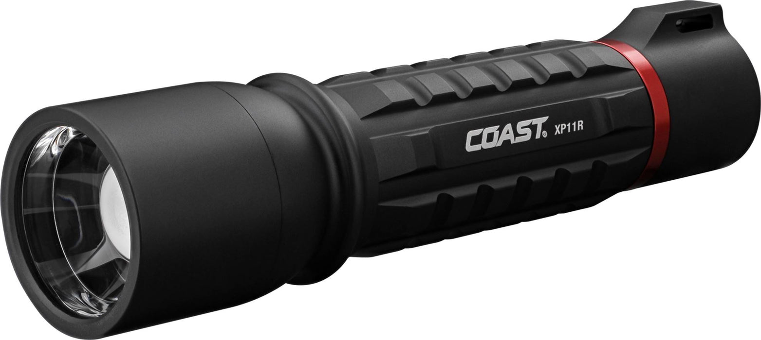 COAST LED Dual-Power Rechargeable Torch with Slide Focus. 2100 Lumens IP54 Water
