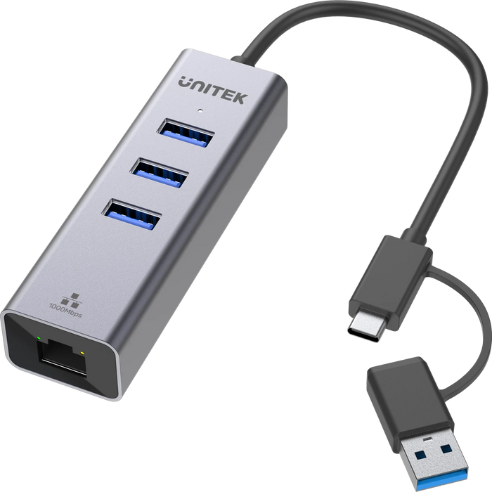 UNITEK 4-in-1 USB Multi-port Hub with 2-in-1 Connectors (USB-C & USB-A). Include - LX2001 - Homewares, Outdoor, Phone Accessories, Cases, Speakers, Headphones + More -