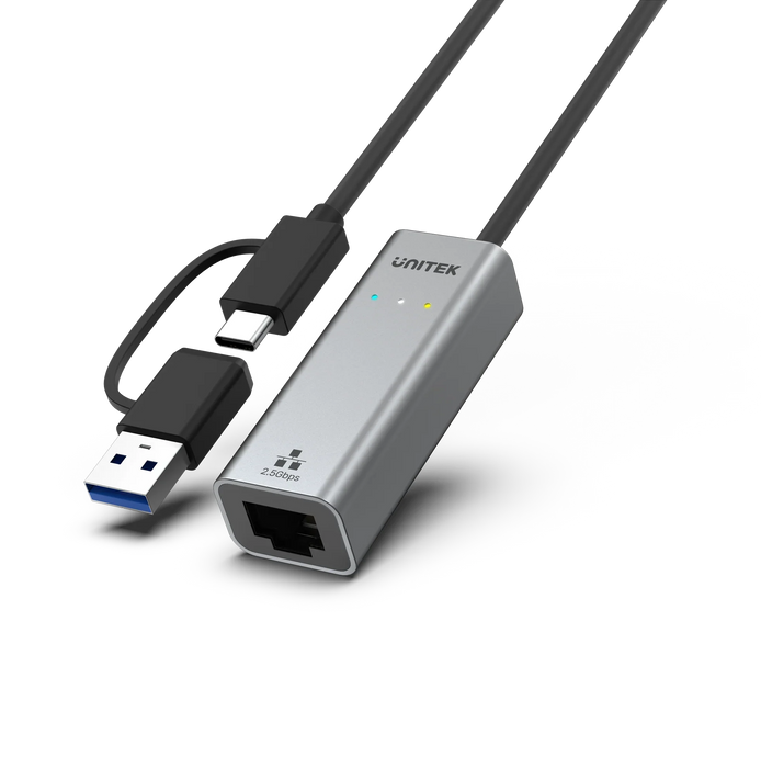 UNITEK USB to 2.5G Ethernet Adapter with 2-in-1 Connectors (USB-C & USB-A). Supp - LX2001 - Homewares, Outdoor, Phone Accessories, Cases, Speakers, Headphones + More -