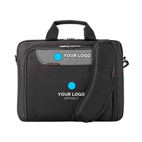 EVERKI Advance Briefcase 16" with Embroidered Logo. Separate Zippered Accessory