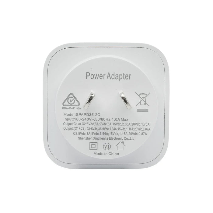 DYNAMIX 35W PD USB-C Wall Charger. White - LX2001 - Homewares, Outdoor, Phone Accessories, Cases, Speakers, Headphones + More -