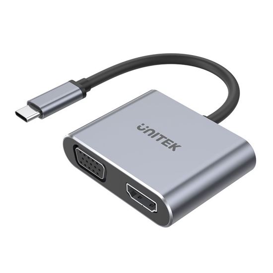 UNITEK USB-C to HDMI 2.0 & VGA Adapter with MST Dual Monitor Support. 4K@60Hz UH